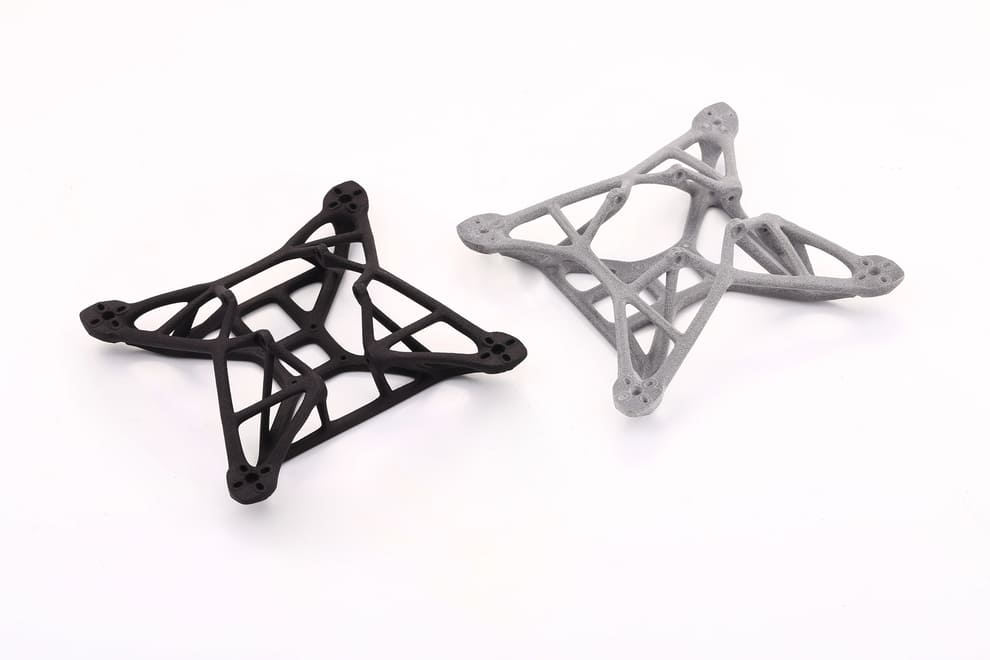 mjf 3d printed nylon in black PA 12